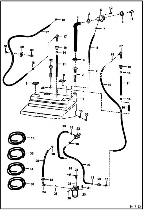 empty fuel tank on bobcat t250 skid steer|skidsteer fuel tank drain diagram.